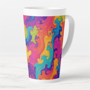 Tasse Latte Conception psychédélique agitée