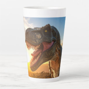 Tasse Latte Conception Rugissement T-Rex