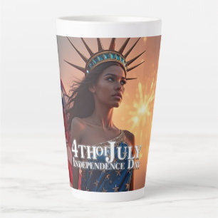 Tasse Latte Conception splendide du 4 juillet - Feux d'artific
