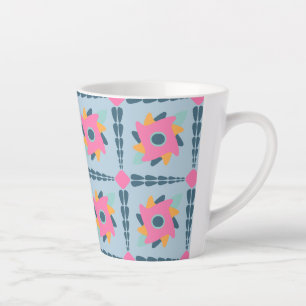Tasse Latte Conception vibrante de carrelage géométrique