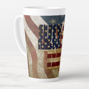 Tasse Latte Conception vintage de la fête d'indépendance du 4 