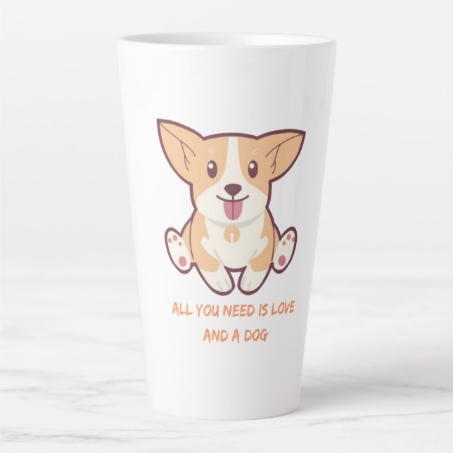 Tasse Latte Conceptions Parfaites pour les Amoureux de Chien e (Devant)