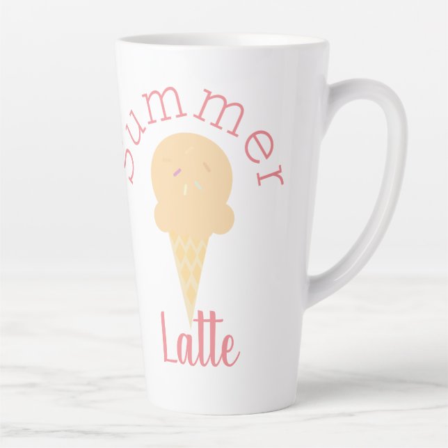Tasse Latte Cône de glace mignon d'été et paillettes (Droite)