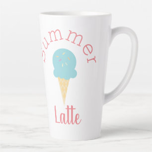 Tasse Latte Cône de glace mignon d'été et paillettes