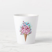 Cône rose Sakura crème glacée gaufre