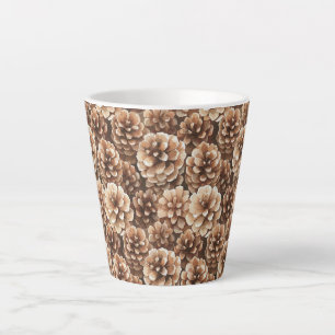 Tasse Latte Cônes de pin bruns