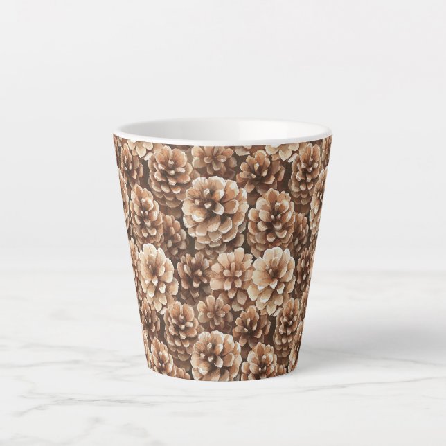 Tasse Latte Cônes de pin bruns   (Devant)