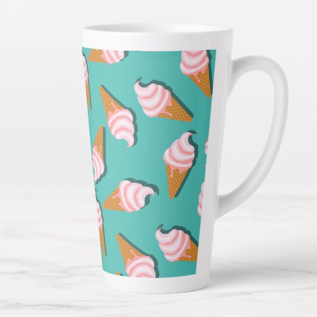 Tasse Latte Congés gaufres crème glacée et motif de yaourt con (Droite)