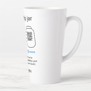 Tasse Latte Conseil virtuel jar q r code argent don PayPal ven