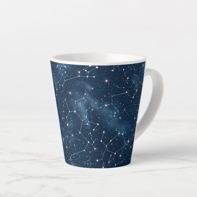 Tasse Latte Constellation céleste - Nuit étoilée (3) (Angle droit)