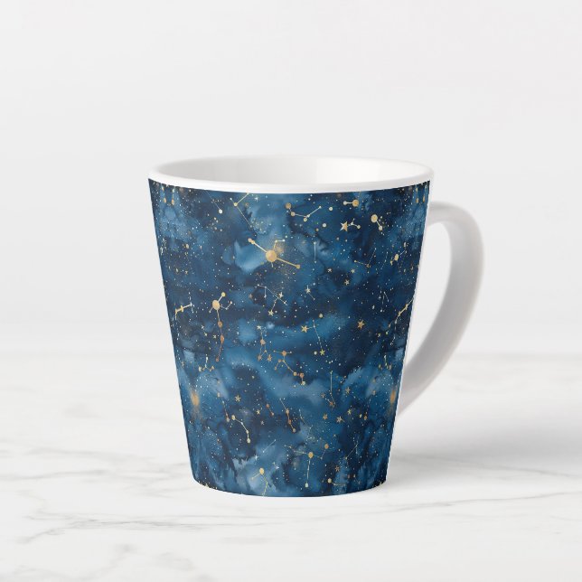 Tasse Latte Constellation céleste - Nuit étoilée (7) (Angle droit)