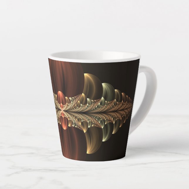 Tasse Latte Construction d'Imaginaires Art Fractal Abstrait br (Angle droit)