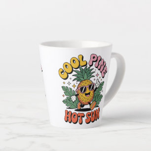 Tasse Latte Cool Pine Hot Sun Rétro Pinède Vibes d'Été