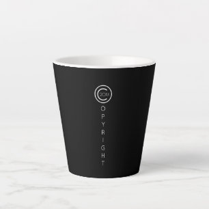 Tasse Latte Copyright Moderne Black Typographique