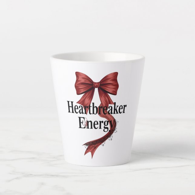Tasse Latte Coquette Baddie Aesthetic with Red Ribbon (Devant)