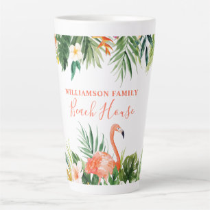 Tasse Latte Coral Tropical Floral Maison Grande