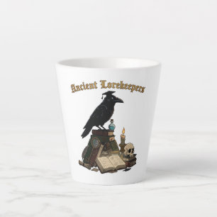Tasse Latte Corbeau Gardien des Anciens Savoirs   Dark Academi
