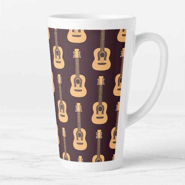 Tasse Latte Cordes mélodiques : Petit Motif de guitare (Droite)