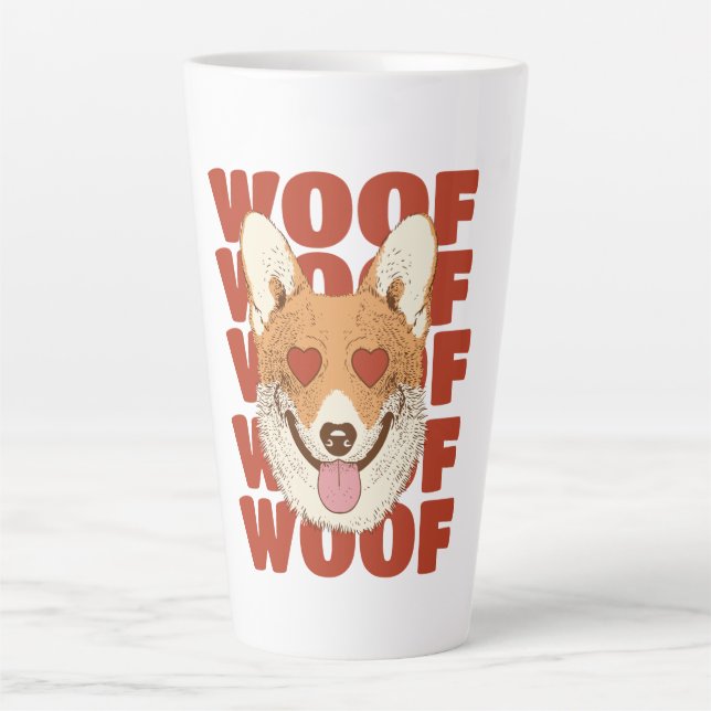Tasse Latte CORGI AMOUR ouah (Devant)