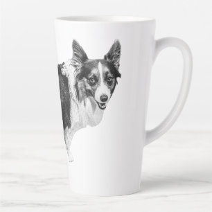 Tasse Latte Corgi Spark sous la lumière de la neige