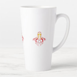 Tasse Latte Costume Vector Iron Man - Noyau d'Arc Lumineux