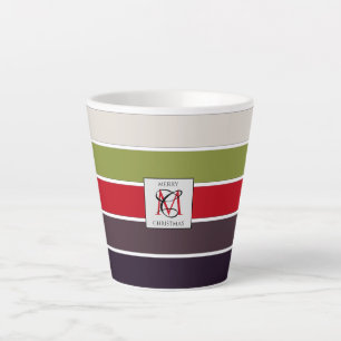 Tasse Latte Cosy Noël Pastel Couleur Palette Monogramme