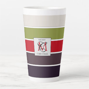 Tasse Latte Cosy Noël Pastel Couleur Palette Monogramme