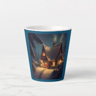 Tasse Latte Cottage de Noël 4