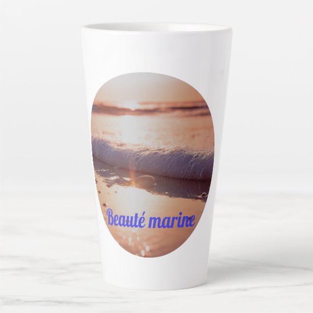 Tasse Latte Couche de soleil beauté marine (Devant)
