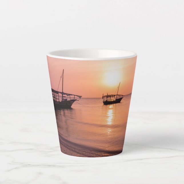 Tasse Latte Coucher de soleil à Zanzibar (Devant)