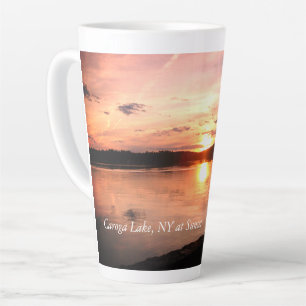Tasse Latte Coucher de soleil au lac Caroga, New York