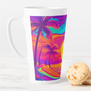 Tasse Latte Coucher de soleil bleu et orange