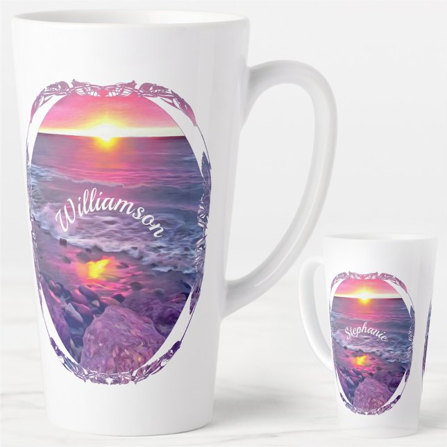 Tasse Latte Coucher de soleil Malecon 0911 (Créateur téléchargé)