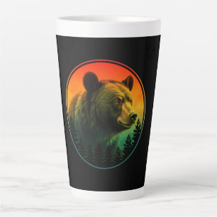 Tasse Latte Coucher de soleil ours nature animal faune
