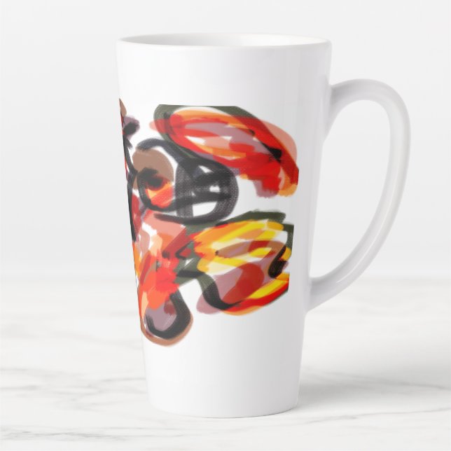 Tasse Latte Coucher de soleil renard automne (Droite)