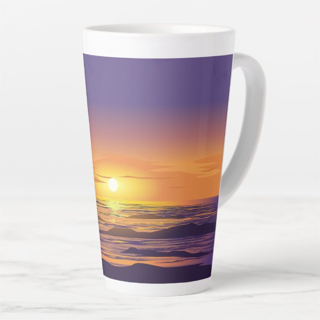 Tasse Latte Coucher de soleil spectaculaire (Angle droit)