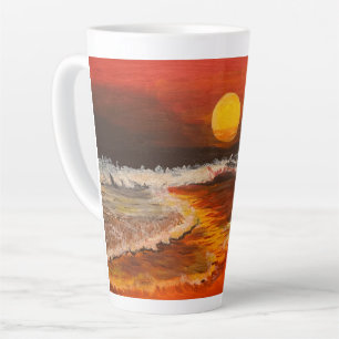 Tasse Latte Coucher de soleil sur le Pacifique, par Gary Polin