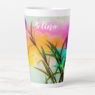 Tasse Latte Couleur d'amour des pétunias mexicains