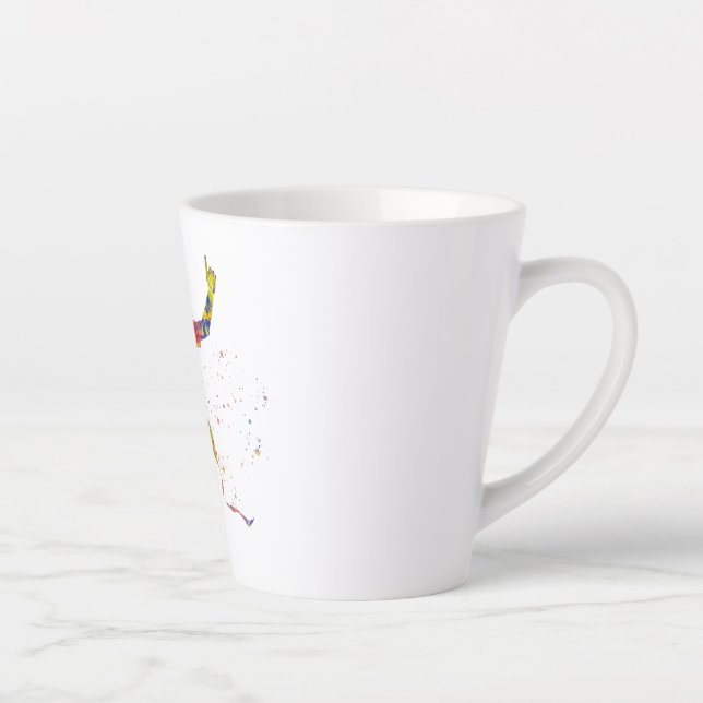 Tasse Latte Couleur d'aquarelle (Droite)
