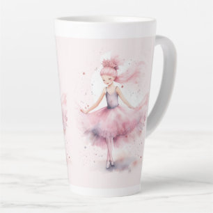 Tasse Latte Couleur d'aquarelle rose pâle pour Noël