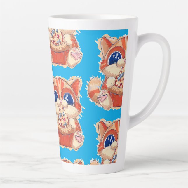 Tasse Latte Couleur de pizza pour manger des chats (Droite)