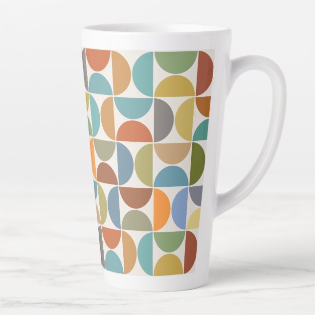 Tasse Latte Couleur du Motif des cycles MCM sur la crème (Droite)
