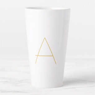 Tasse Latte Couleur Or Monogramme Personnalisé Professionnel