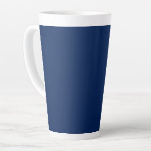 Tasse Latte Couleur solide Indigo de la marine Classique et