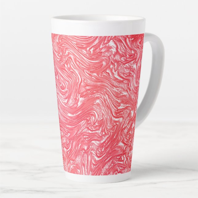 Tasse Latte Couleur texture "crème fraise nacrée" (Angle droit)