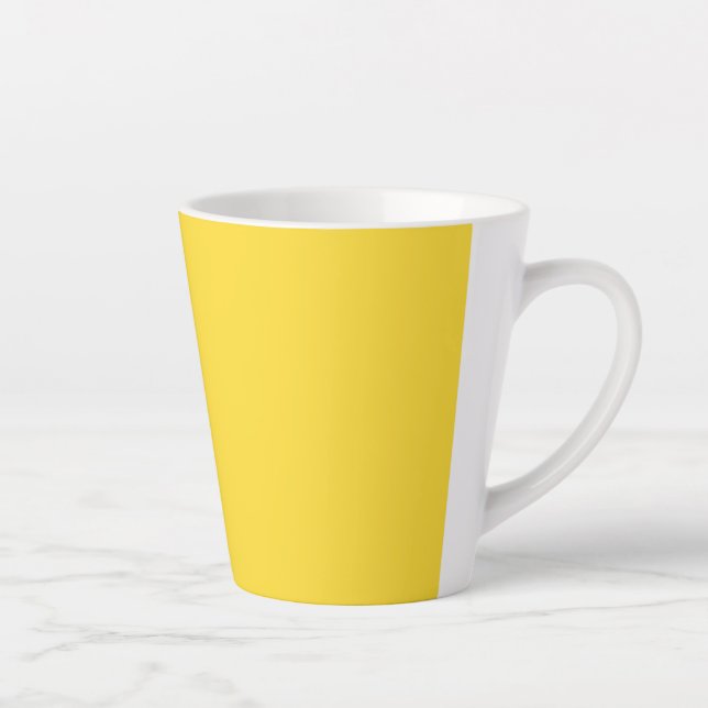 Tasse Latte Couleur uni jaune soleil | Classic Elegant (Droite)