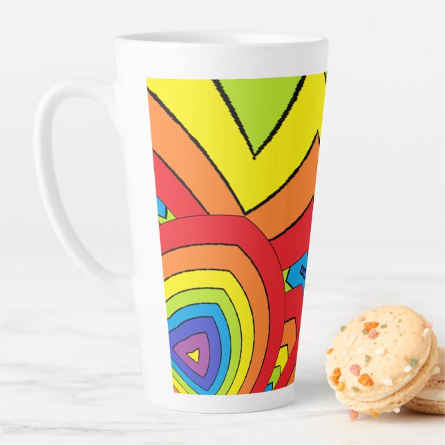 Tasse Latte Couleurs arc-en-ciel (En situation)