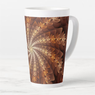 Tasse Latte Couleurs chaudes, Trippy Moderne Motif d'art fract