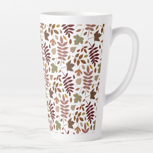 Tasse Latte Couleurs d'automne du Motif rpt Feuille déchiré su (Droite)