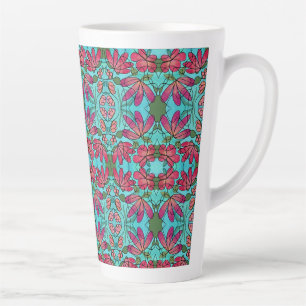 TASSE LATTE COULEURS D'EAU NEUROGRAPHIQUES DES FLEURS DE PRINT